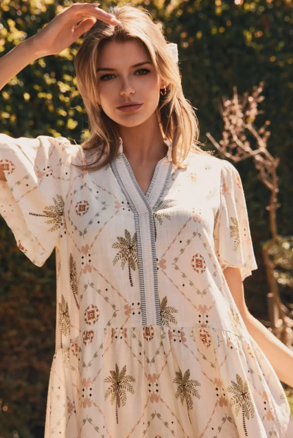 Oddi Tropical Printed Woven Mini Dress