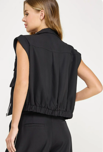 Strut & Bolt Black Detail Vest Top