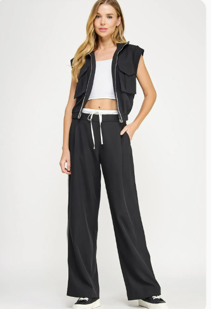 Strut & Bolt Black Detail Vest Top
