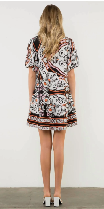 THML Exotic Black Print Dress