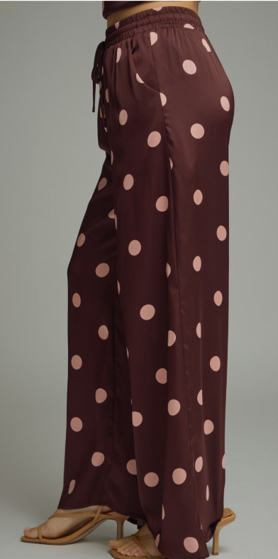 Entro Burgundy Polka Dot Pants