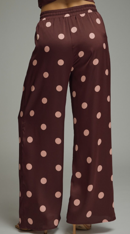 Entro Burgundy Polka Dot Pants