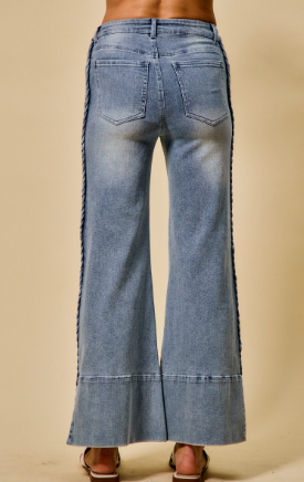 So Me Wide Leg Jeans with Side Braids