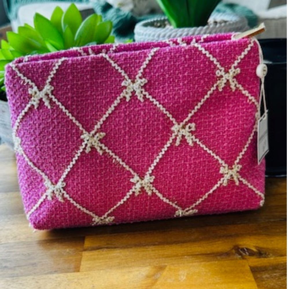 Pink Bow Makeup Toiletries Bag