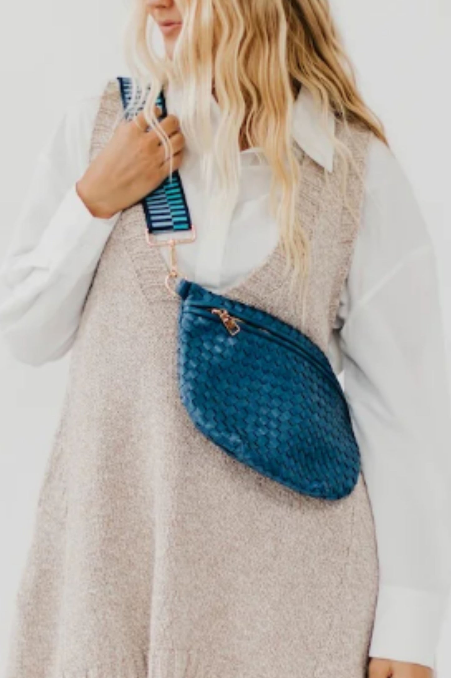 Westlyn Denim Blue Woven Bum Bag