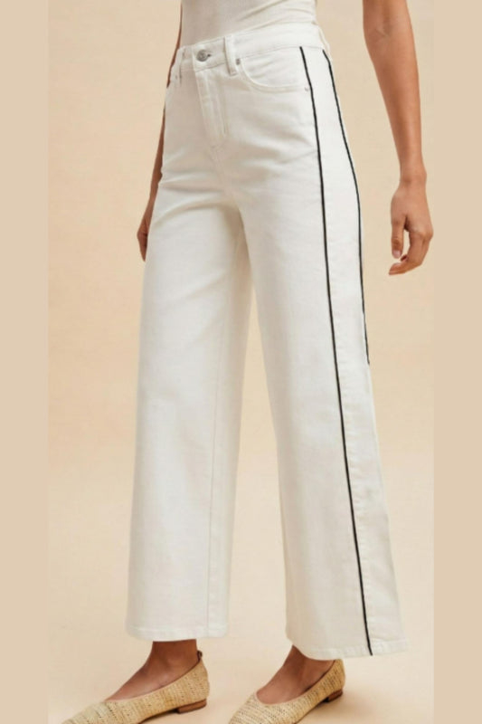 White and Black Stretch Pants