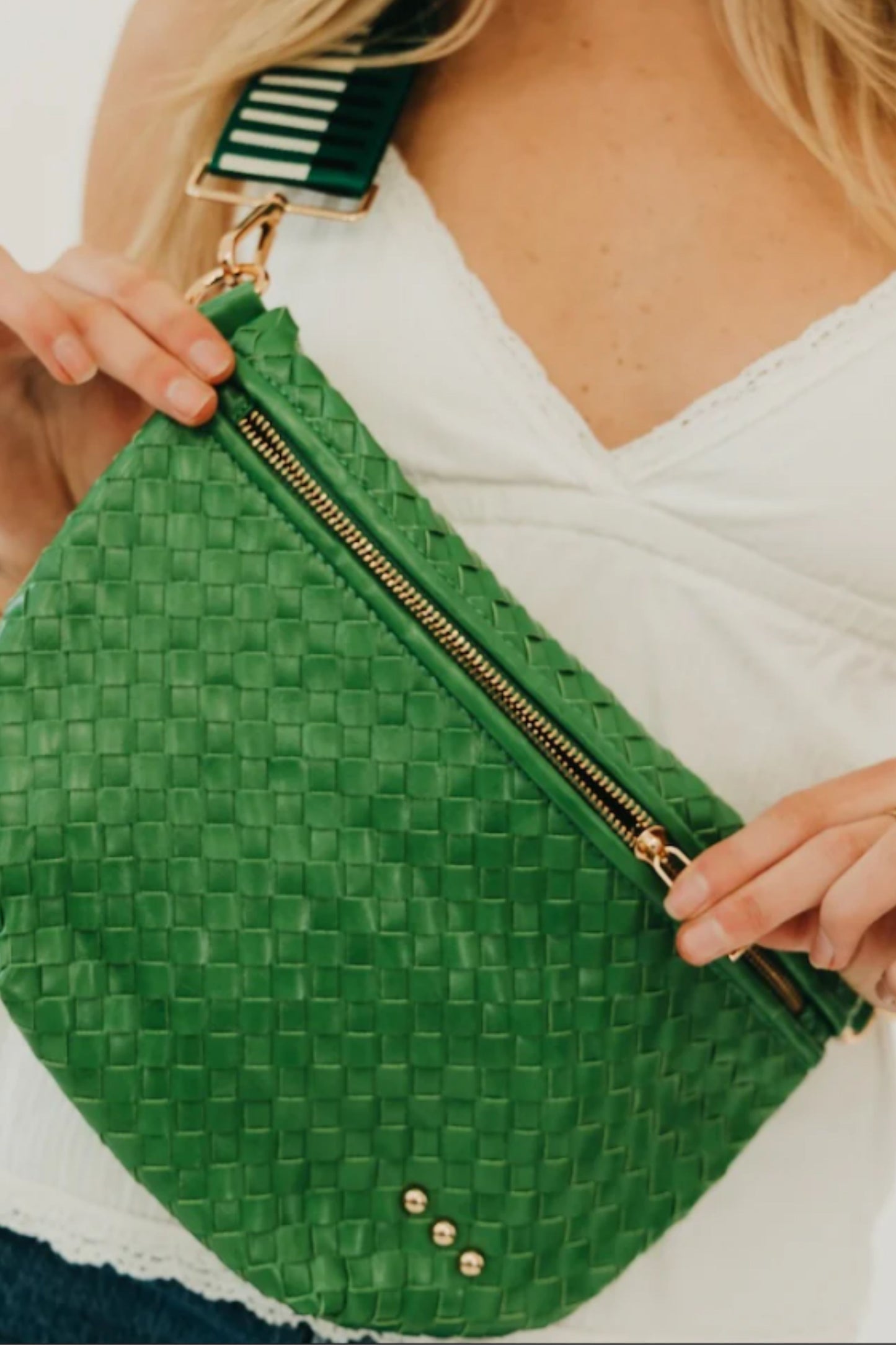 Emerald Green Westlyn Woven Bum Bag