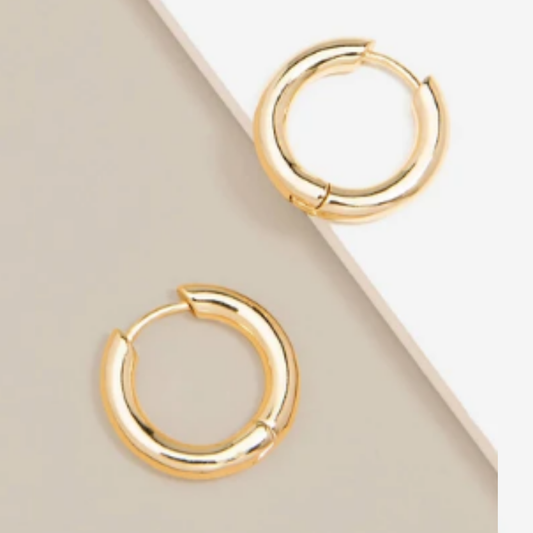 Gold Small Chunky Huggie Earrings