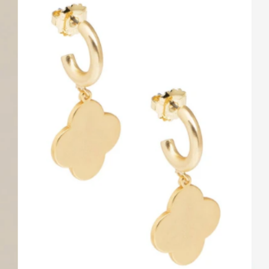 Gold Quatrefoil Hoop Earrings