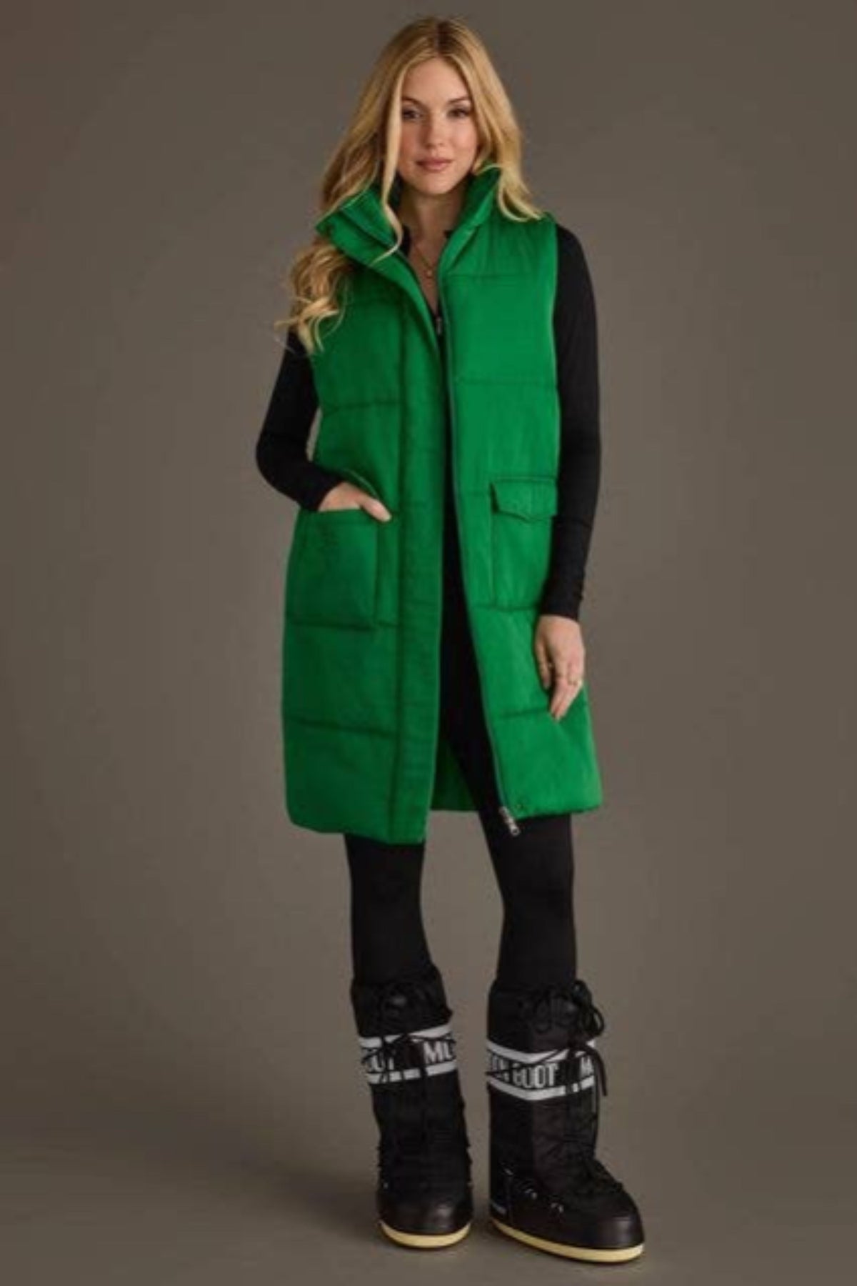 Kelly Green Long Vest