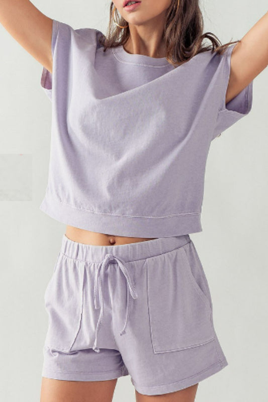 Lavender Shorts Set