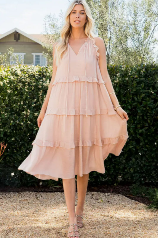 Sweet Lovely by Jen Blush Ruffle Dress