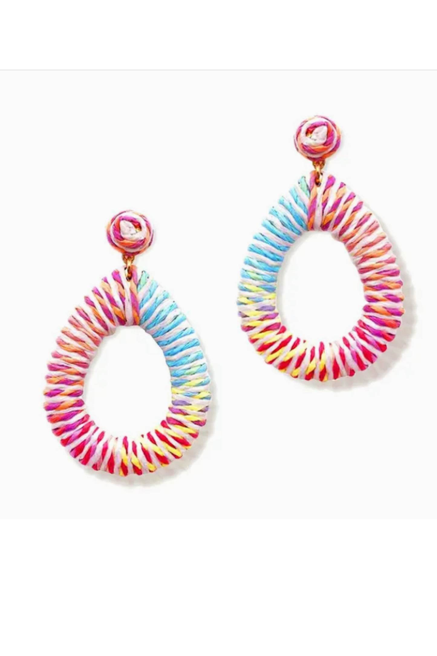 Colorful Raffia Earrings