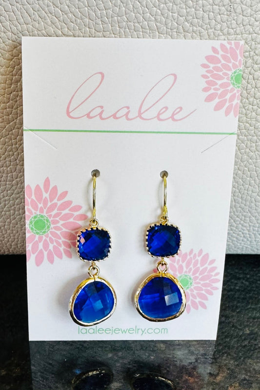 Cobalt Blue Gem Earrings