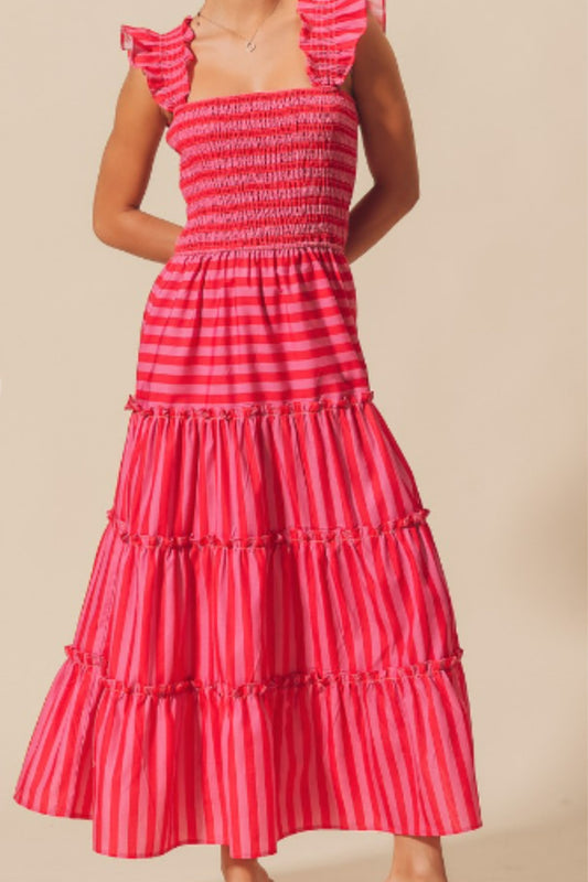 So Me Pink Tiered Maxi Dress