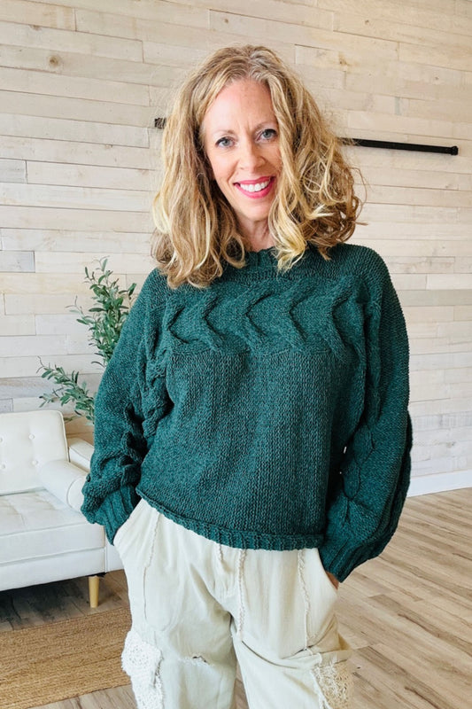 Mystree Green Knit Sweater