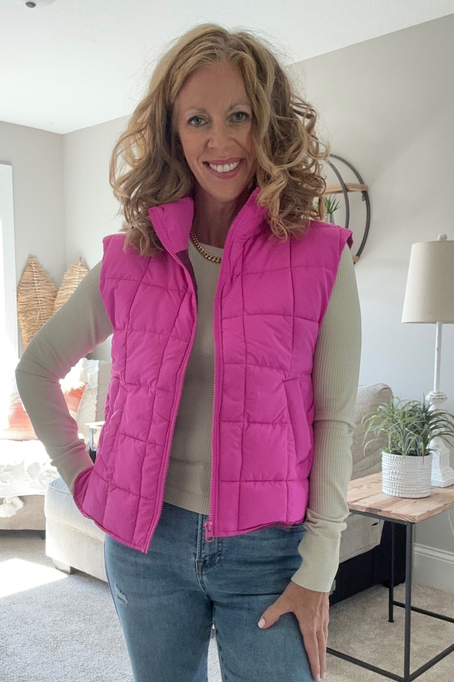 Pink Puffer Vest