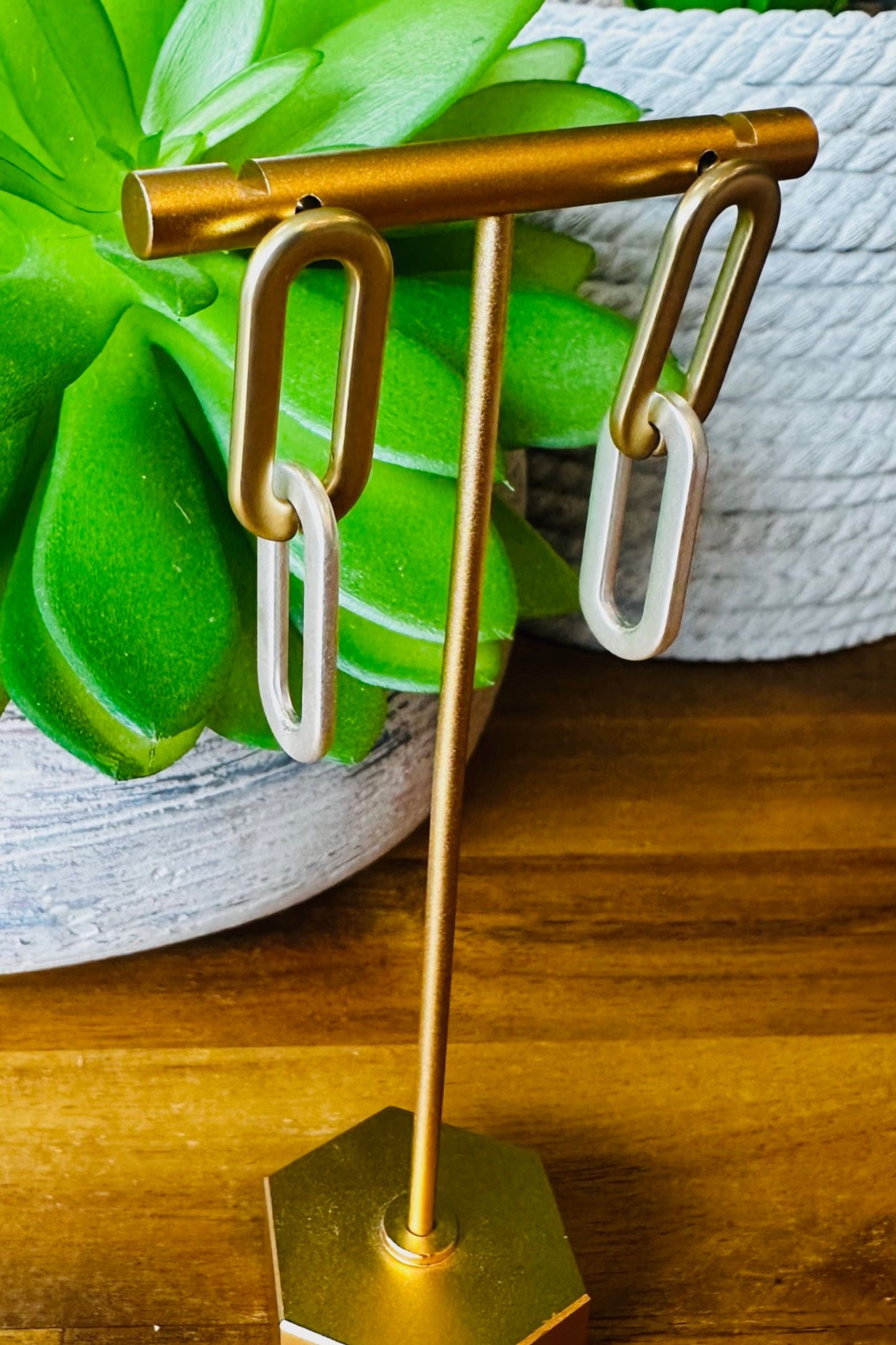 Cable Link Drop Earrings