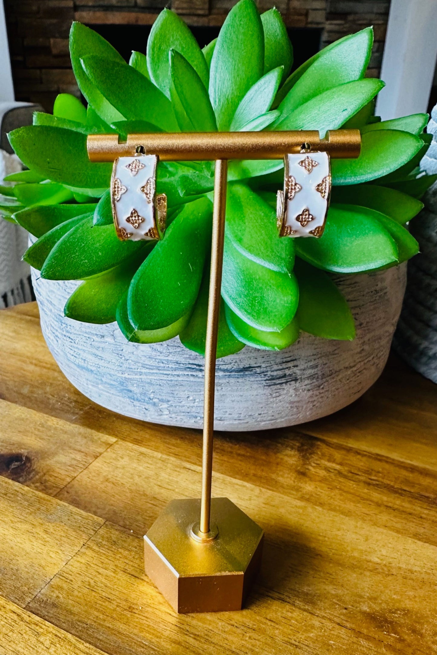 Gold and White Dalilah Earrings