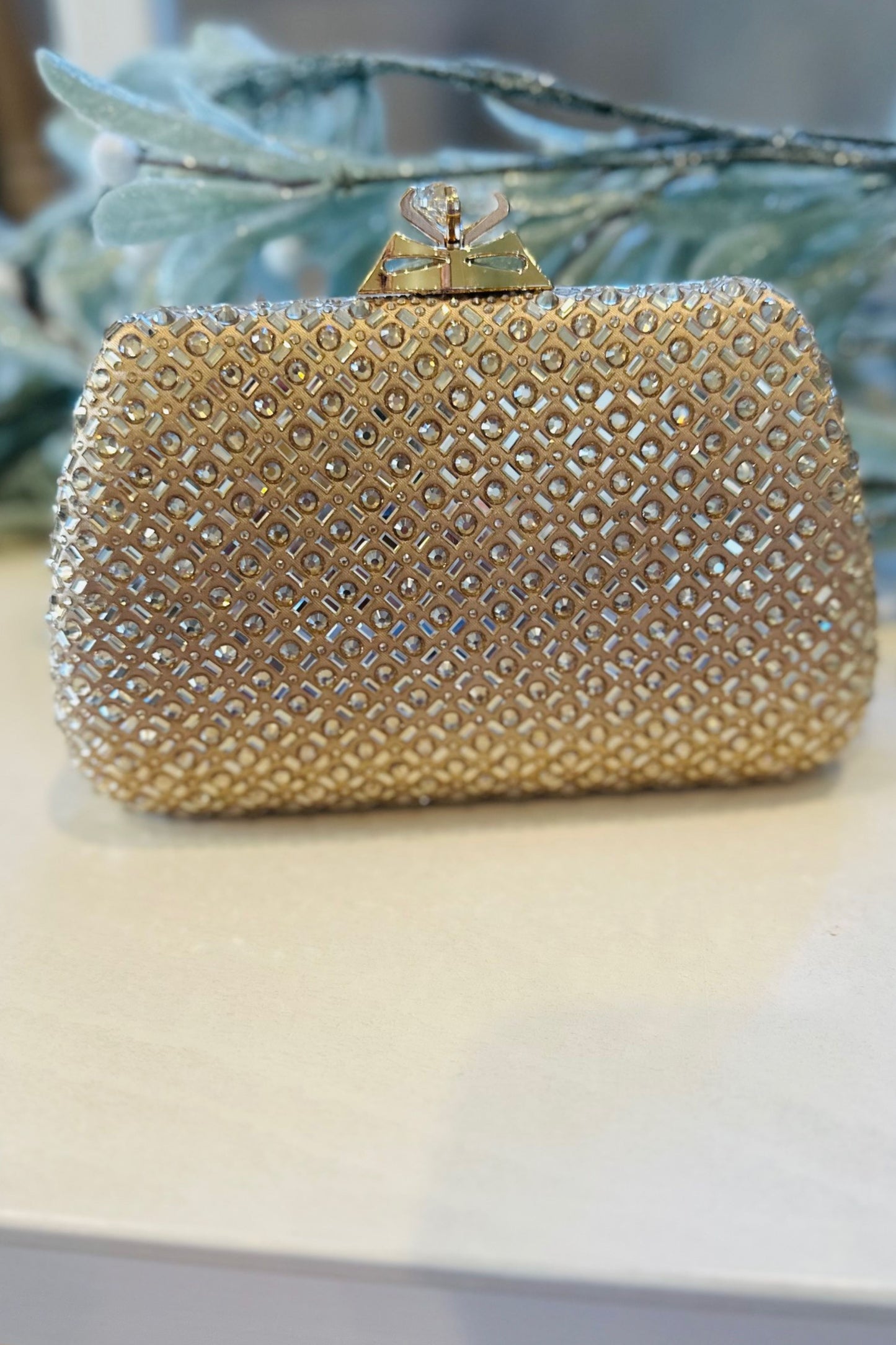 Champagne Shimmer Clutch Bag