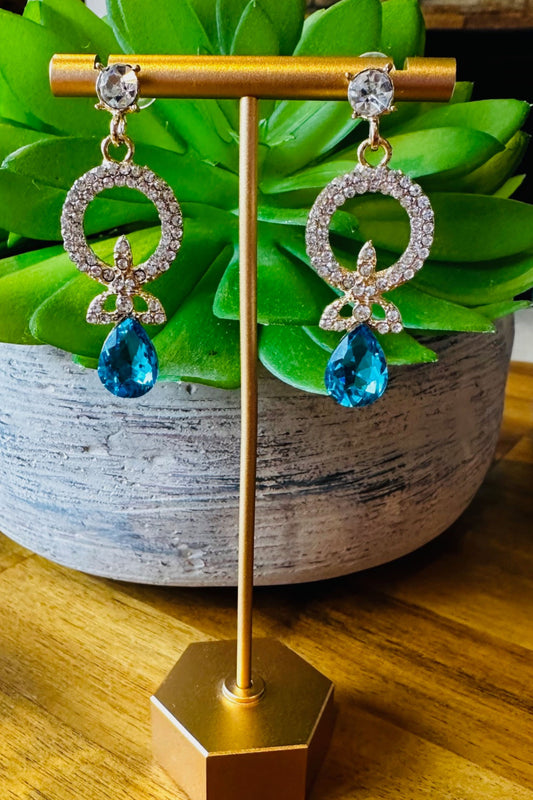 Blue Halo Earrings
