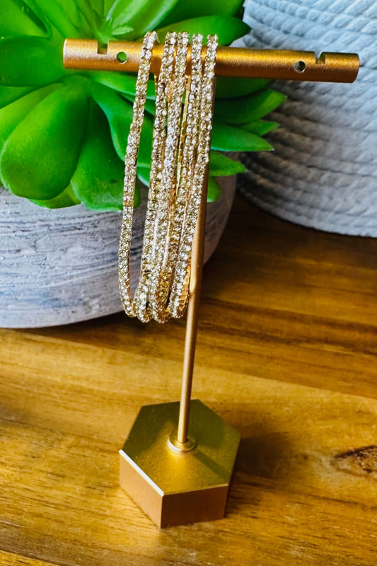 Sparkle Stretch Gold Bracelet Stack