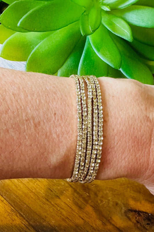 Sparkle Stretch Gold Bracelet Stack