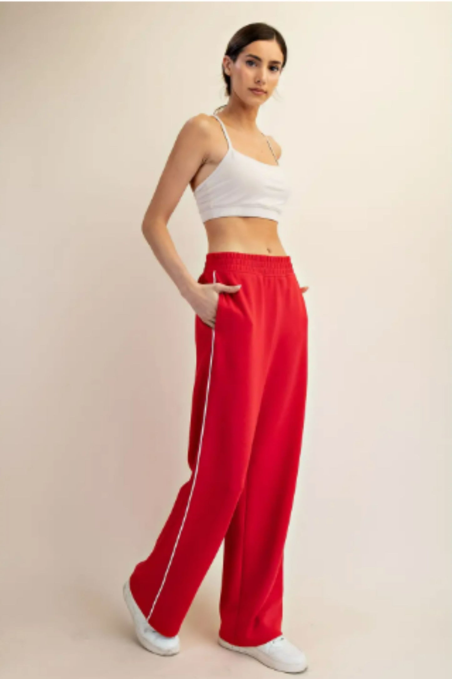 Rae Mode Red Piping Modal Scuba Pants