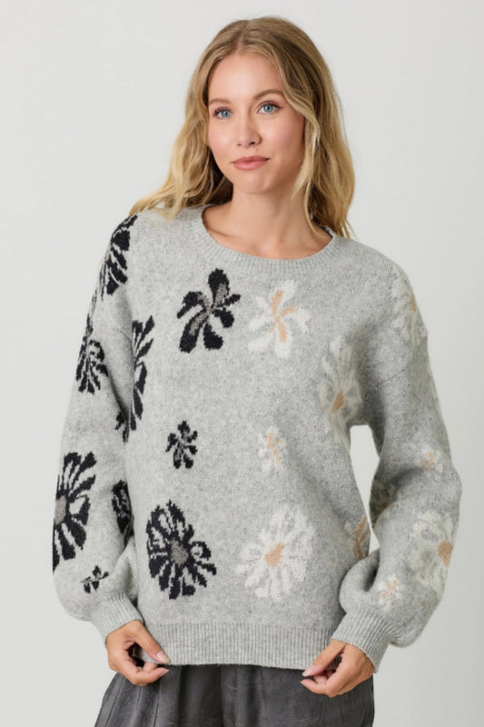 Mystree Floral Pullover Sweater
