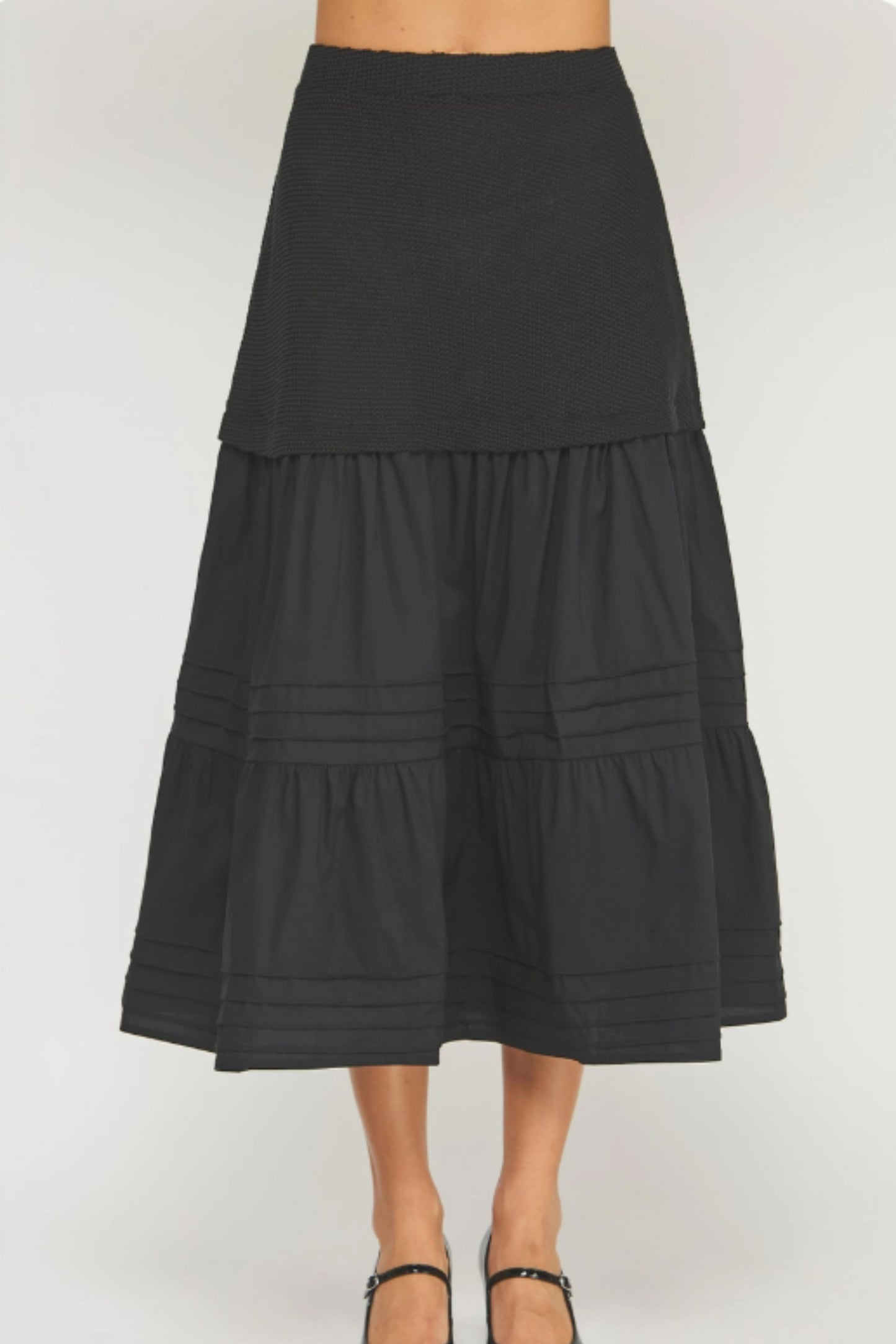 Strut & Bolt Black Mixed Media Skirt