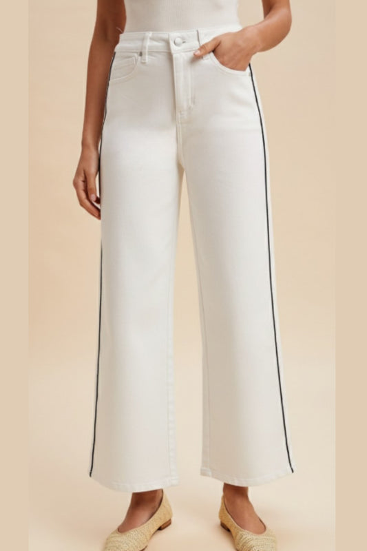 White and Black Stretch Pants