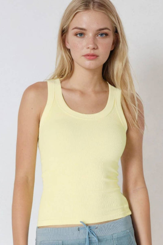 NIKIBIKI Pale Banana Reversible Ribbed Tank Top