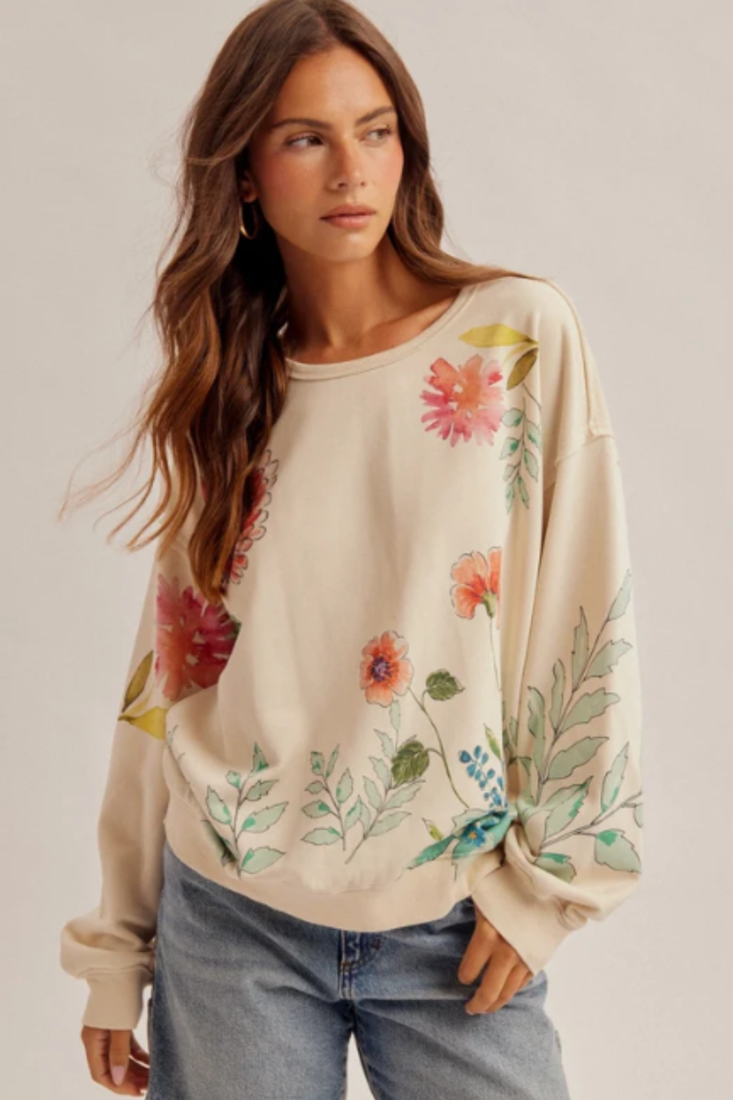 Hem & Thread Botanic Garden Print Sweatshirt