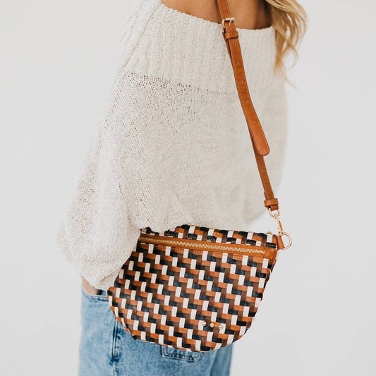 Multi Brown Diagonal Woven Westlyn Bum Bag