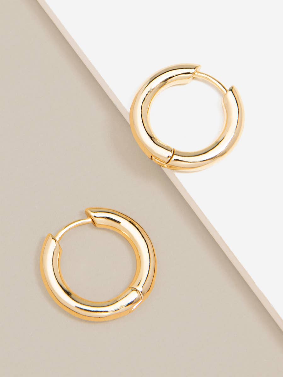 Gold Small Chunky Huggie Earrings