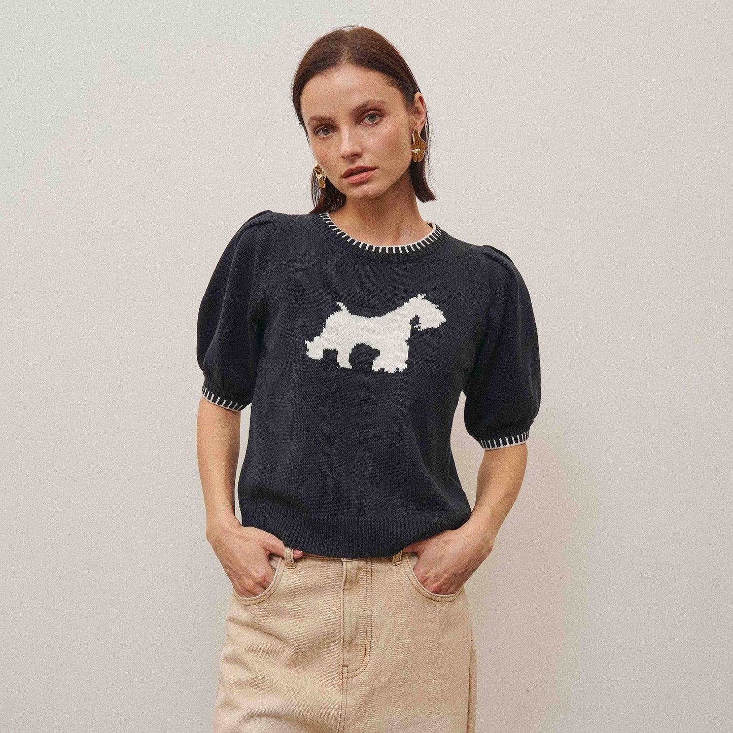 Able Black and White Dog Sweater