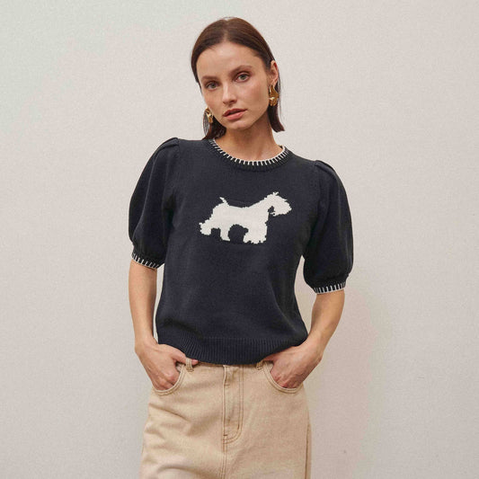 Able Black and White Dog Sweater