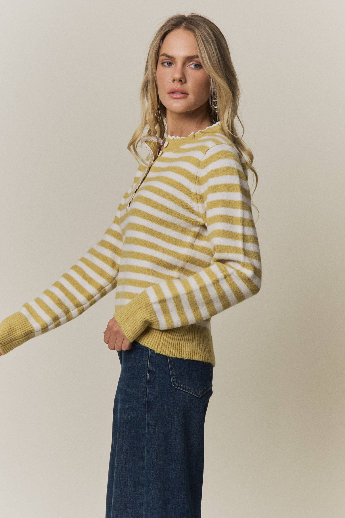 Striped Henley Sweater