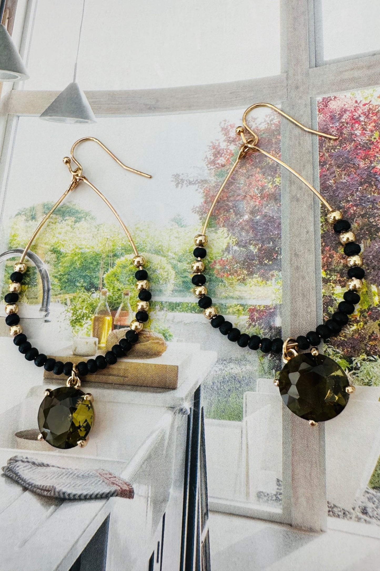 Black Jewel Drop Earrings