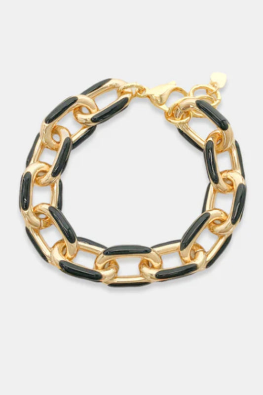 Black and Gold Chain Bracelet