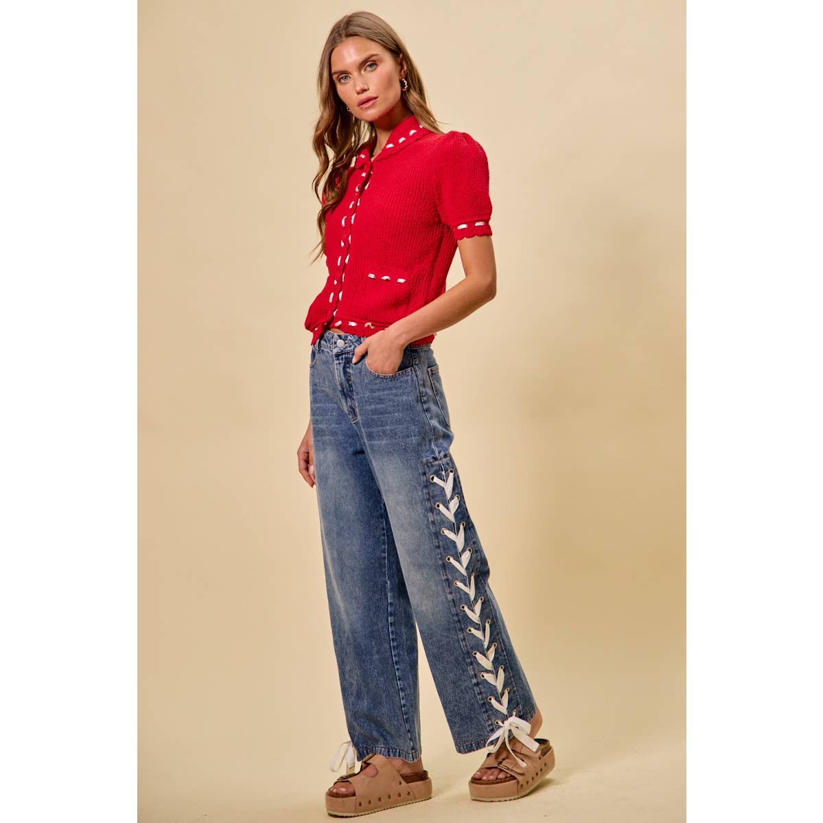 So Me Side Lace Detail Jeans