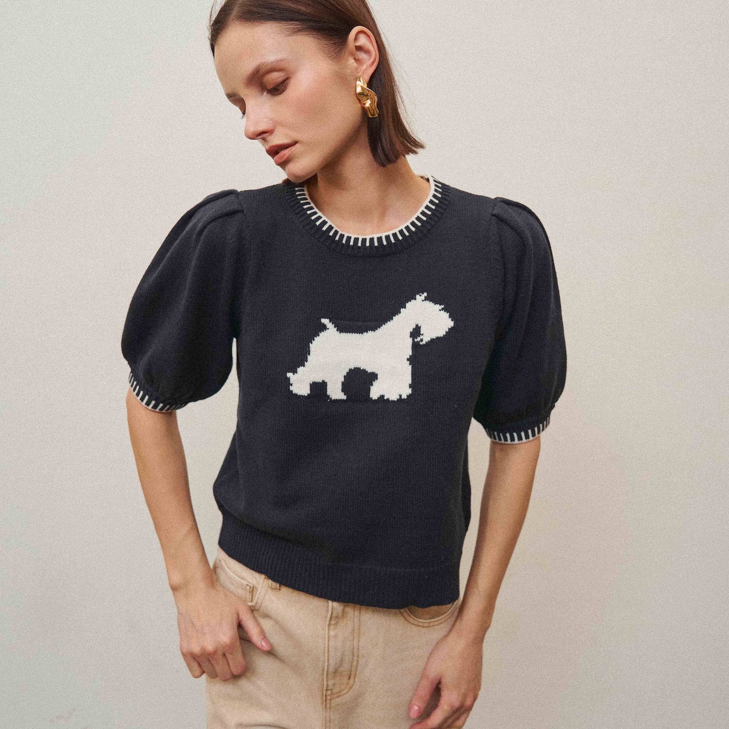 Able Black and White Dog Sweater