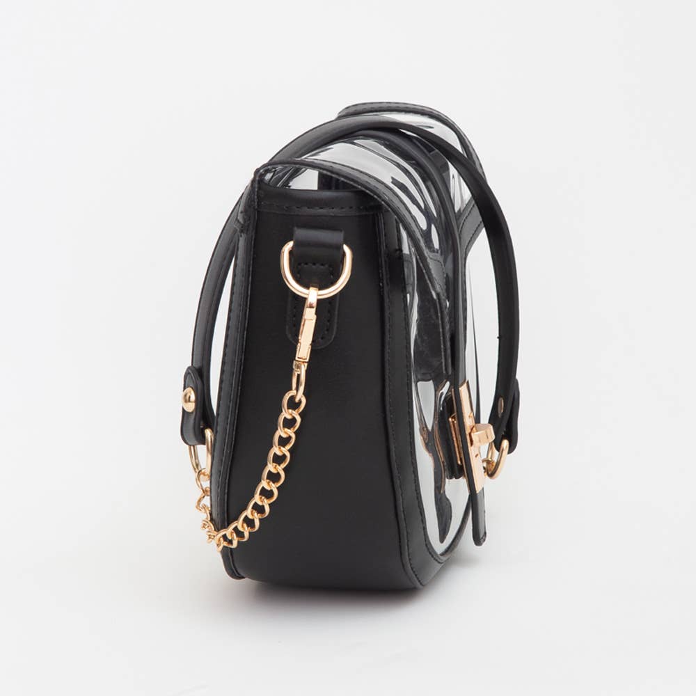 Black Clear Saddle Bag