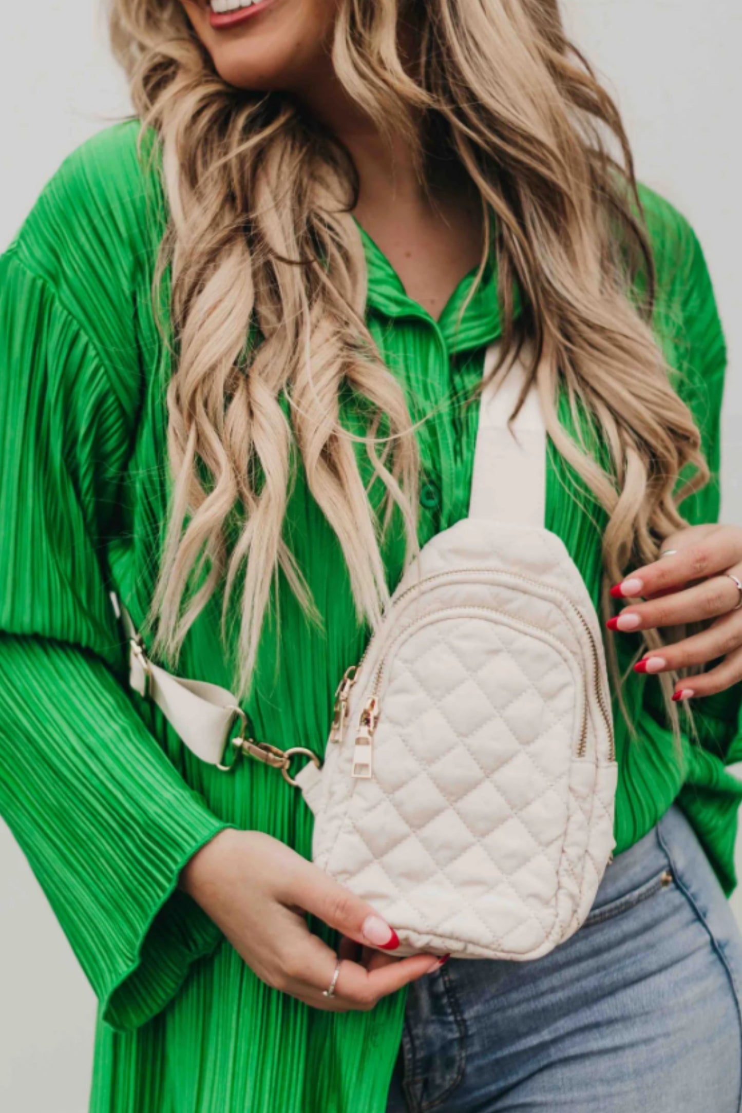 Penelope Puffer Bum Bag | Cream Pinelope Bum Bag | Ali Madi Boutique