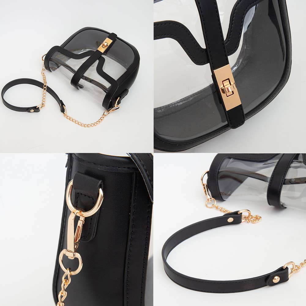 Black Clear Saddle Bag