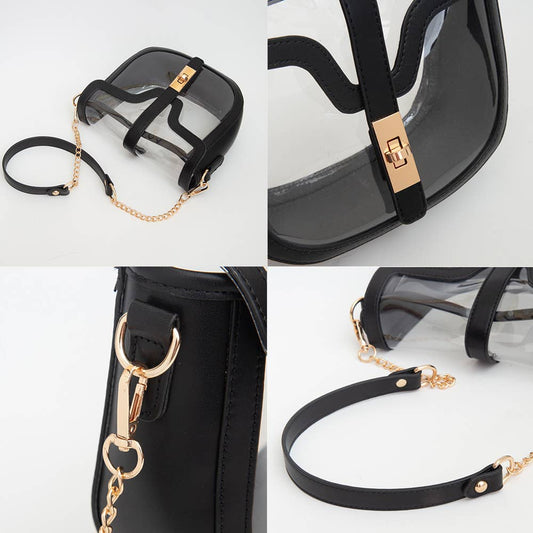 Black Clear Saddle Bag