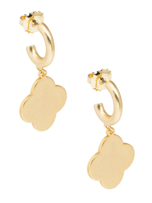 Gold Quatrefoil Hoop Earrings