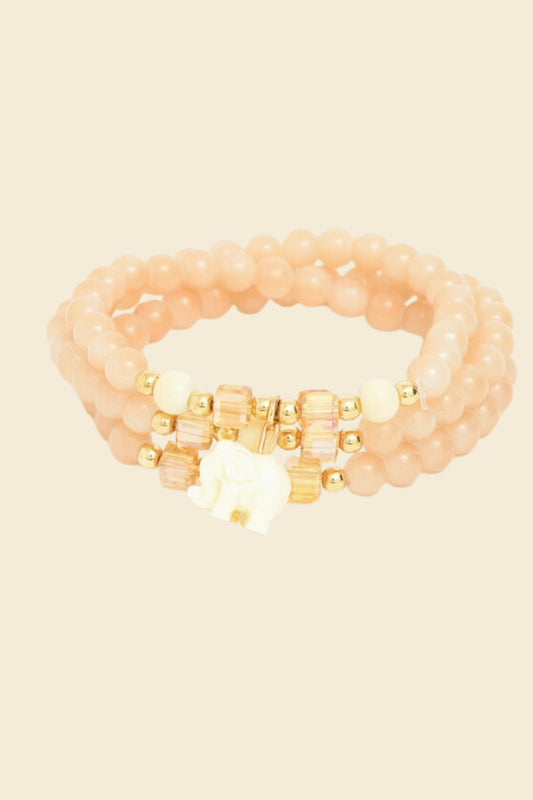 Champagne Elephant Stretch Bracelet