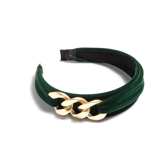 Green Velvet Chain Headband