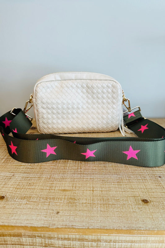 Green and Pink Stars Purse Guitar Strap